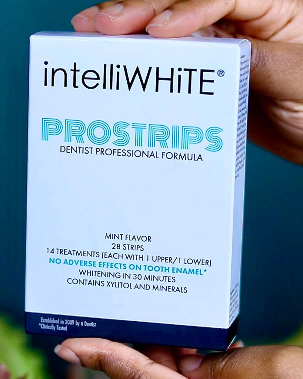 IntelliWHiTE ProStrips mineral formula with calcium and phosphate for enamel support.