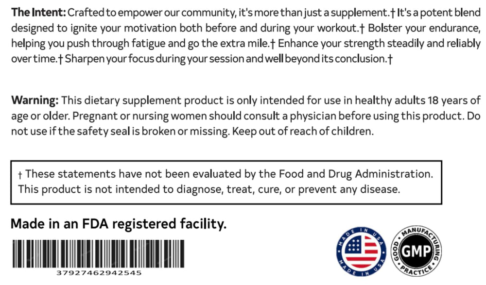 Intents Nutrition Pre Workout in-use scene emphasizes focused training