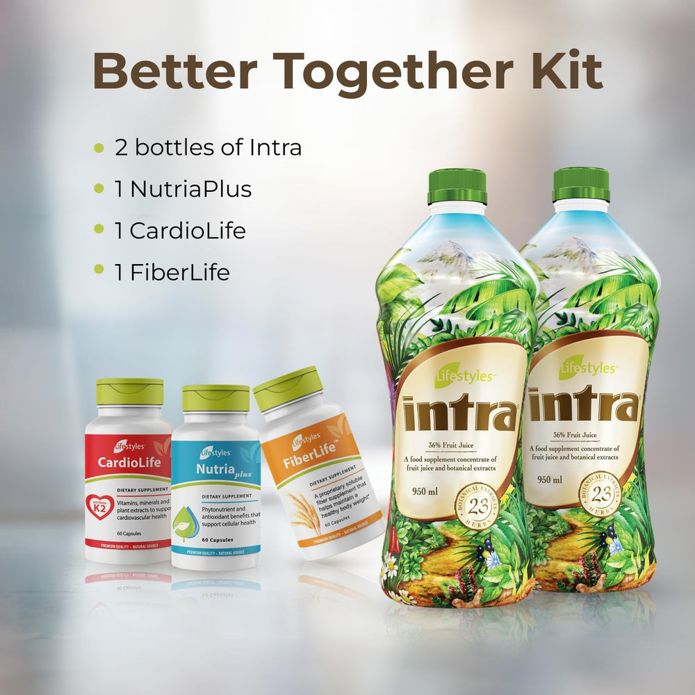 Intra NutriaPlus bottle label emphasizing antioxidant support.