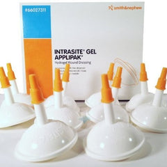 Intrasite Gel Applipak hydrogel wound dressing, 10-pack, designed to maintain moisture at the wound