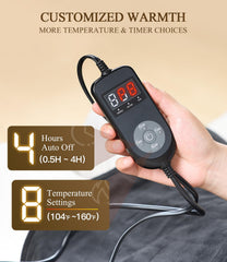 InVarme eight heat settings customize comfortable warmth.