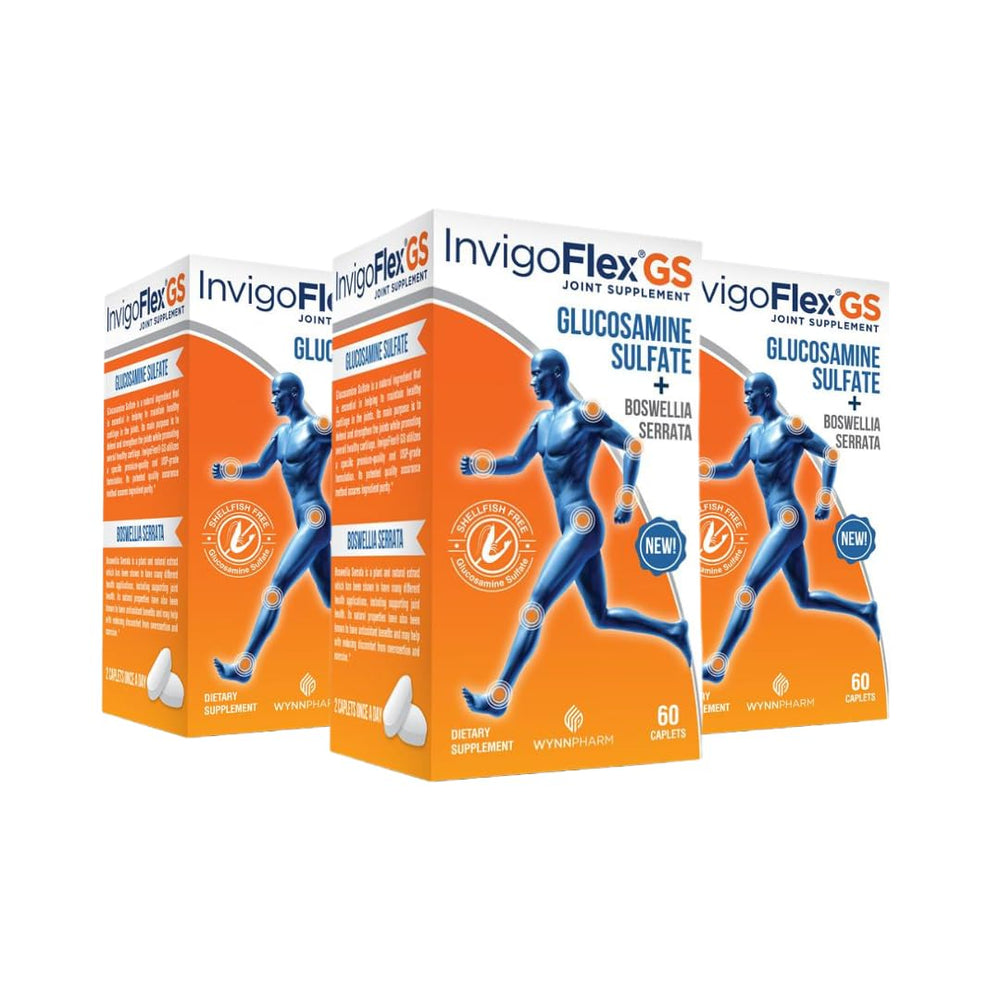 INVIGOFLEX glucosamine sulfate bottle front supports daily joint movement
