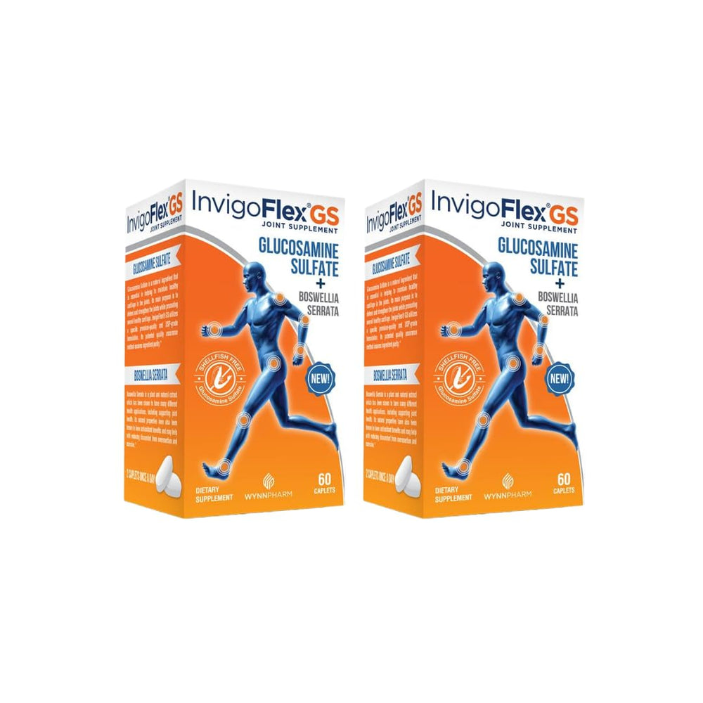 INVIGOFLEX glucosamine sulfate bottle highlighting premium joint support for daily comfort
