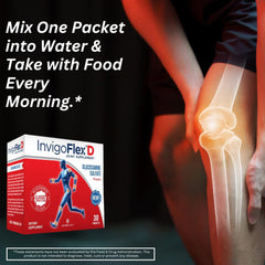 INVIGOFLEX glucosamine sulfate packets dispensed show convenient daily servings