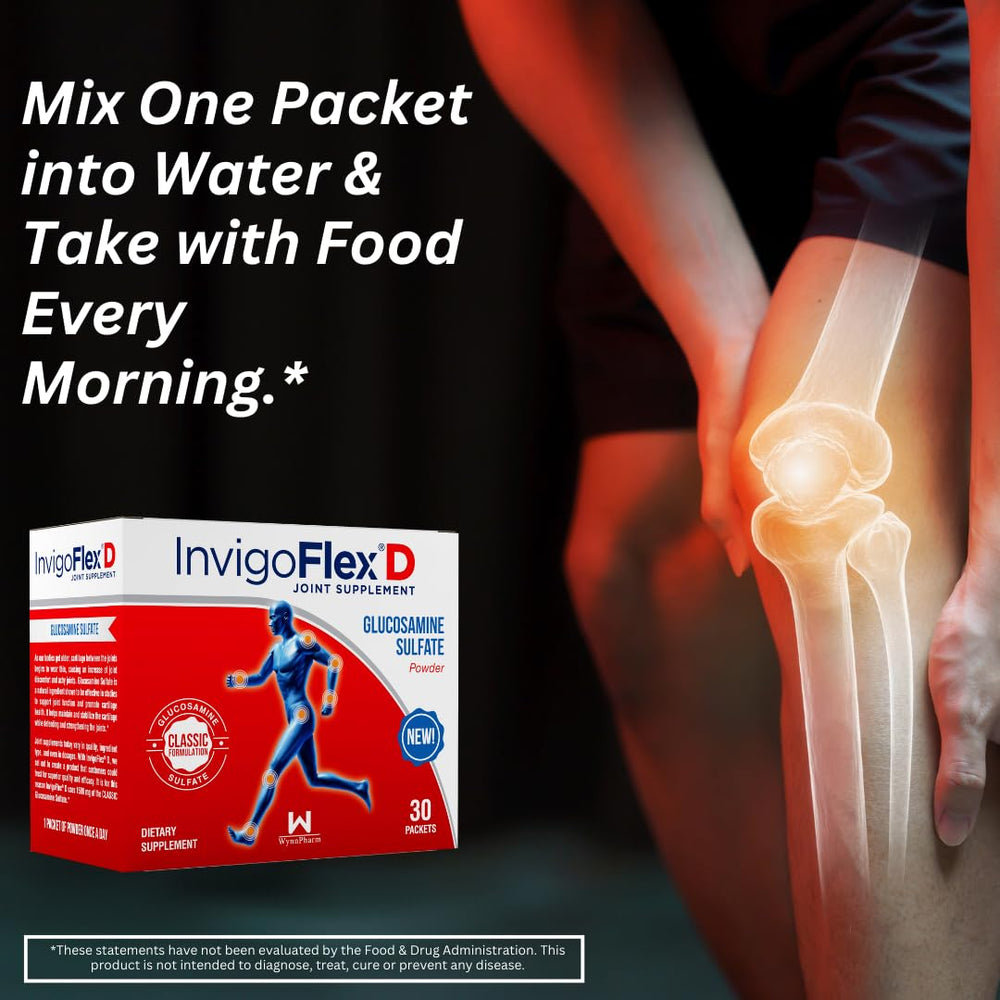 INVIGOFLEX bottle with hiking scene implies support during activity