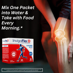 INVIGOFLEX bottle with hiking scene implies support during activity