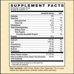 INVIGOR8 French Vanilla protein coffee powder scoop emphasizes creamy flavor and protein support.