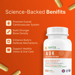 INVITA ADK D3 5000IU highlighting bone health support potential.
