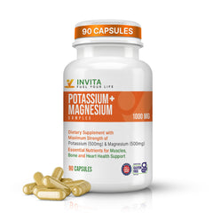 Invita Potassium Magnesium Complex bottle front showing label and branding for daily electrolyte support