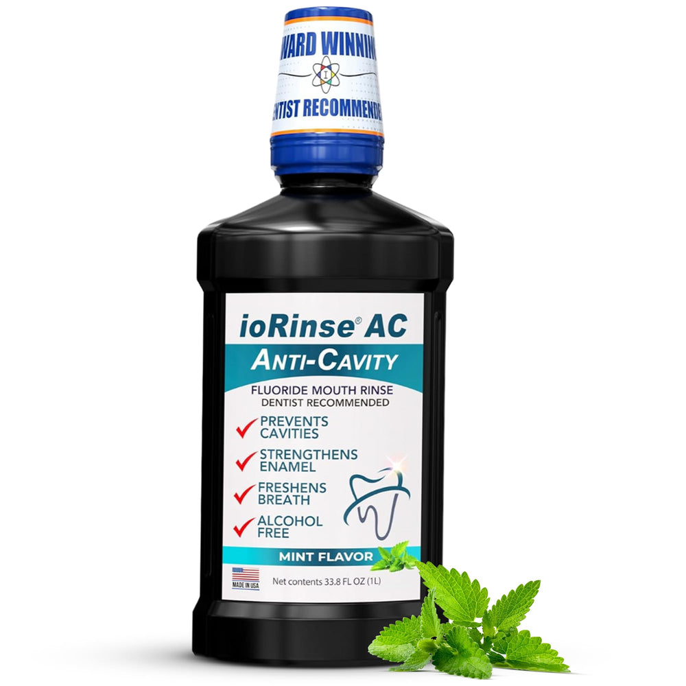 ioRinse AC bottle pour shows simple, mess-free dispensing for daily use.