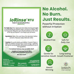 Iotech ioRinse RTU bottle placed on bathroom counter for daily use convenience