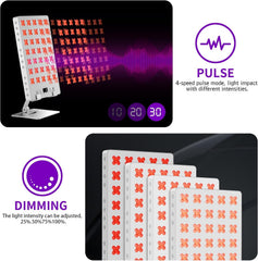 iPlantop red light panel pulsed mode may boost circulation during therapy.