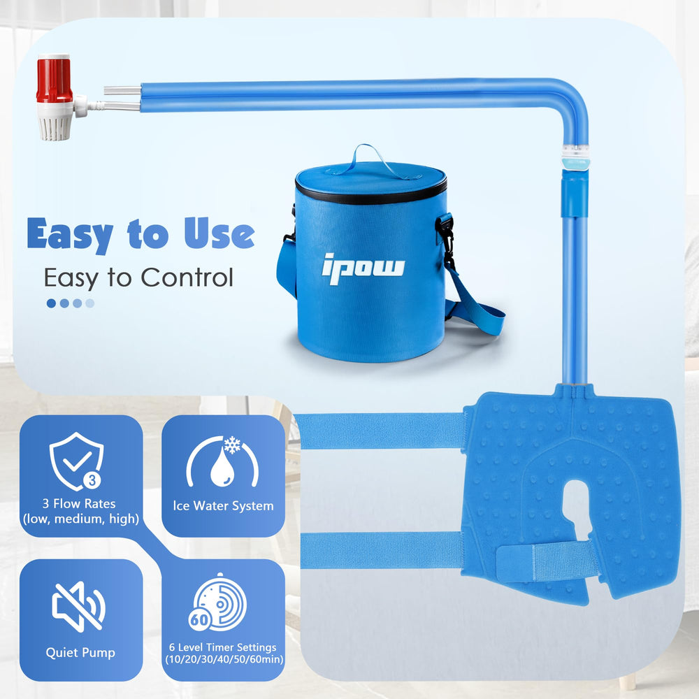 IPOW portable knee ice machine with handle for easy transport