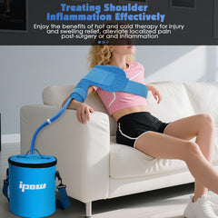 IPOW ice therapy machine features a large insulated bucket.