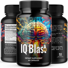IQ Blast Pro product in hand shows compact, travel-friendly bottle.