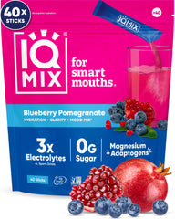 IQMIX hydration packet dissolving in water for quick hydration and focus