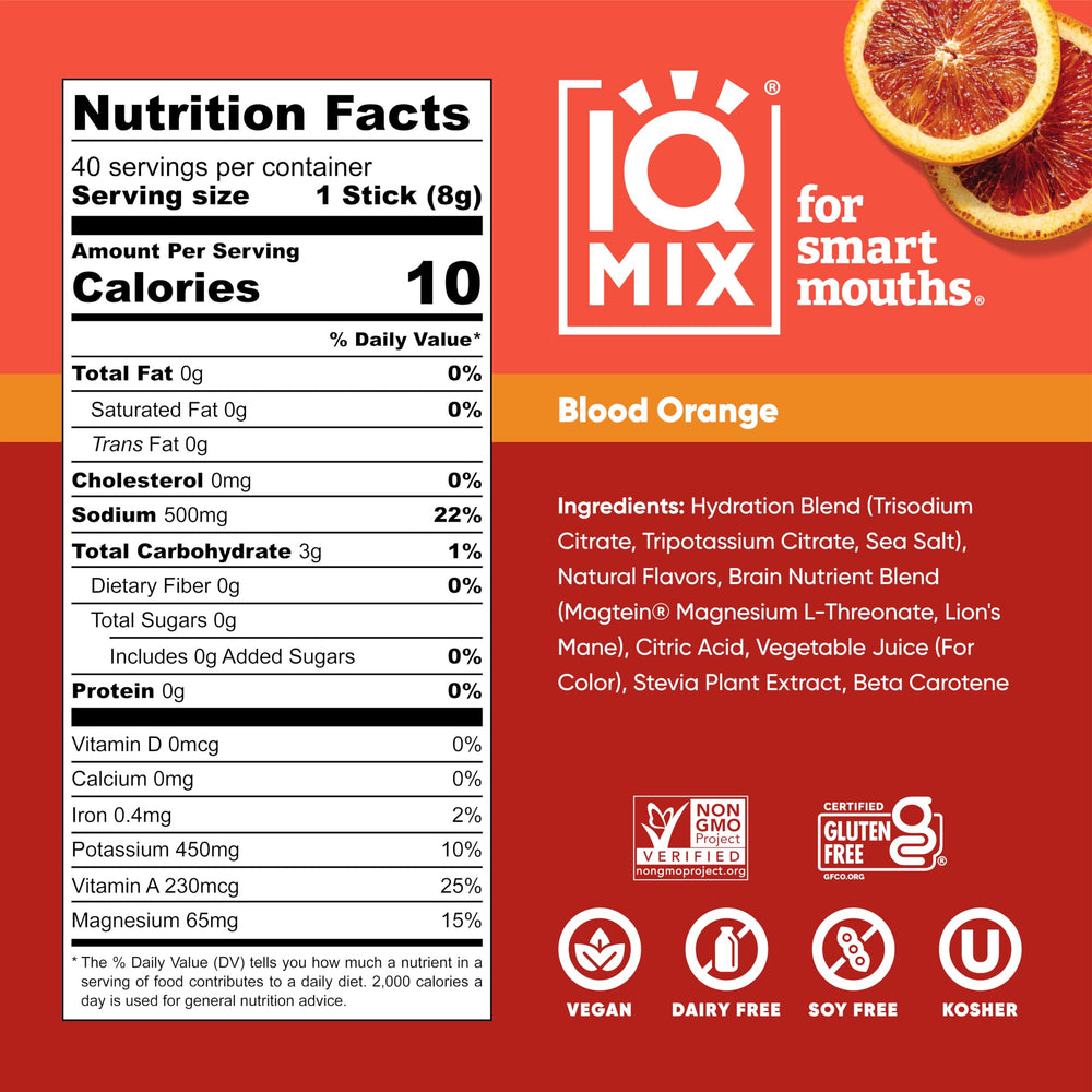 IQMIX pour into water illustration showing easy mixing and immediate flavor release.