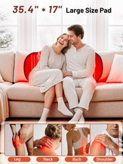 IRELEX red light therapy mat shows control panel and adjustable modes for personalized sessions.