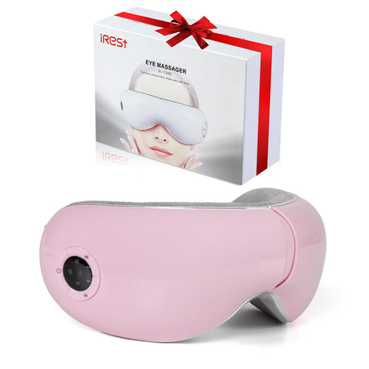 Irest eye massager with heat compression soothing fatigue around the eyes.