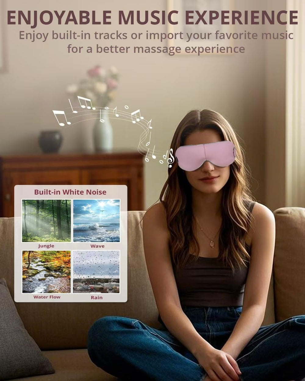 Irest eye massager using sleep mode to support a calm pre-bed routine.