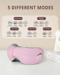 Irest eye massager in vibration mode relaxing tired eyes after screen time.