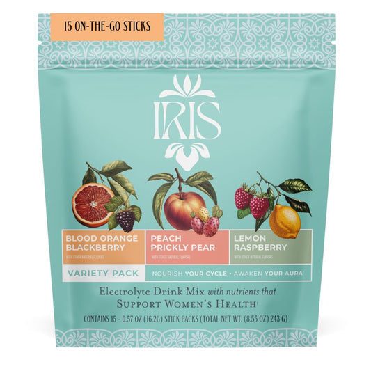 Iris Hormone Health electrolyte drink variety pack ready for on the go hydration and balance