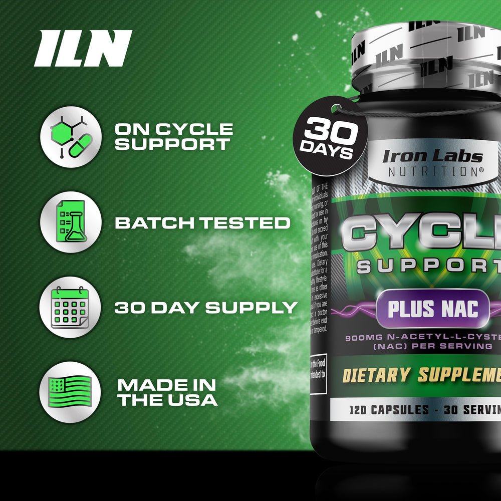 Iron Labs Nutrition Cycle Support Plus NAC hawthorn extract highlighting flavonoids.