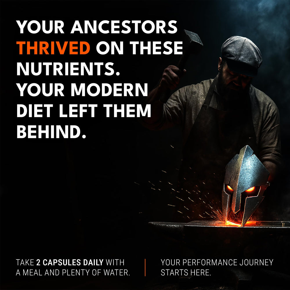 Ironclad Nutrition man taking capsules demonstrates simple two-capsule routine.