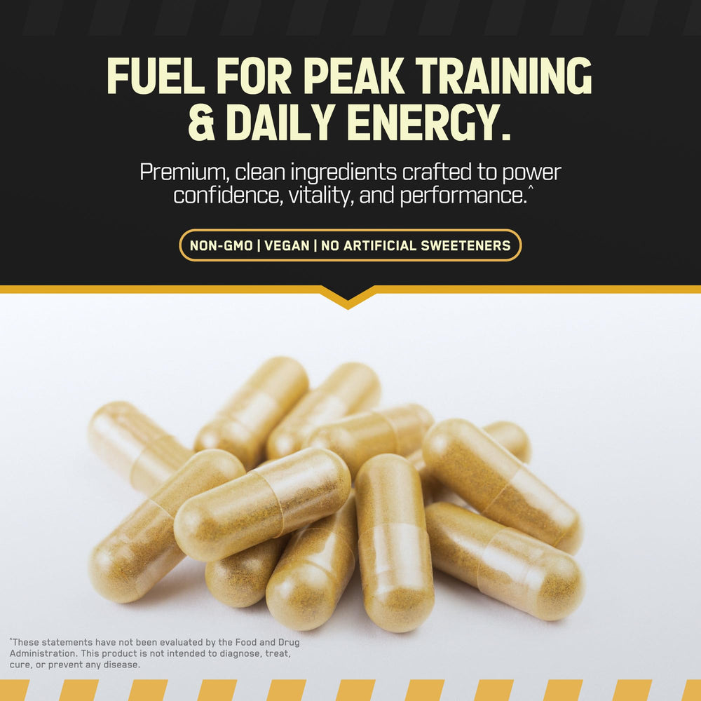IronVex booster pictured on a gym bench for workout readiness.