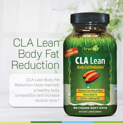 BioPerine-enhanced absorption mention on Irwin Naturals CLA Lean packaging