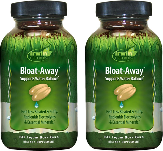 Irwin Naturals Bloat-Away bottle front showing water balance support