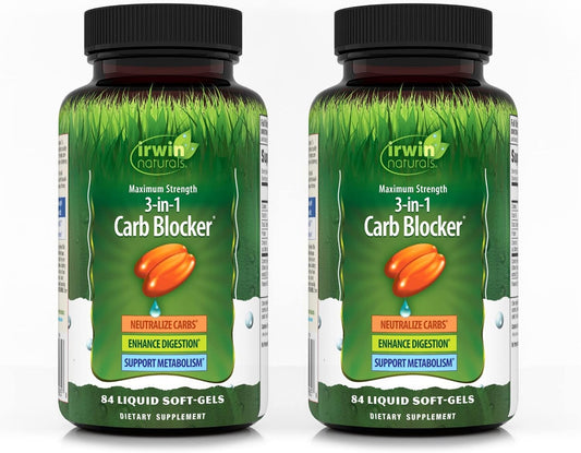 Irwin Naturals Carb Blocker bottle front with label.