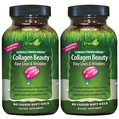 Irwin Naturals Collagen Beauty bottle with two-pack packaging for daily skin support