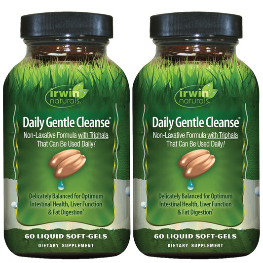 Irwin Naturals Daily Gentle Cleanse bottle for daily digestive support.