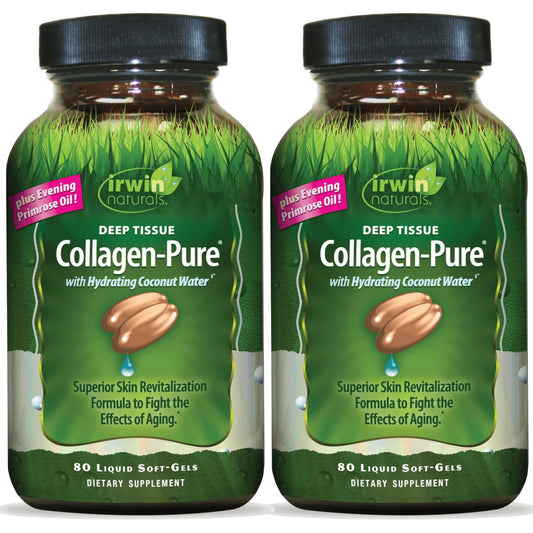 Irwin Naturals Deep Tissue Collagen-Pure bottle front view for joint and skin nourishment.
