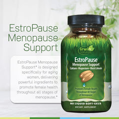 EstroPause label-closeup shows mineral and herbal blend for daily support.