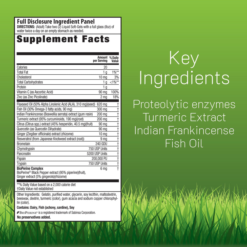 Irwin Naturals Inflamma-Less bottle back shows ingredient details