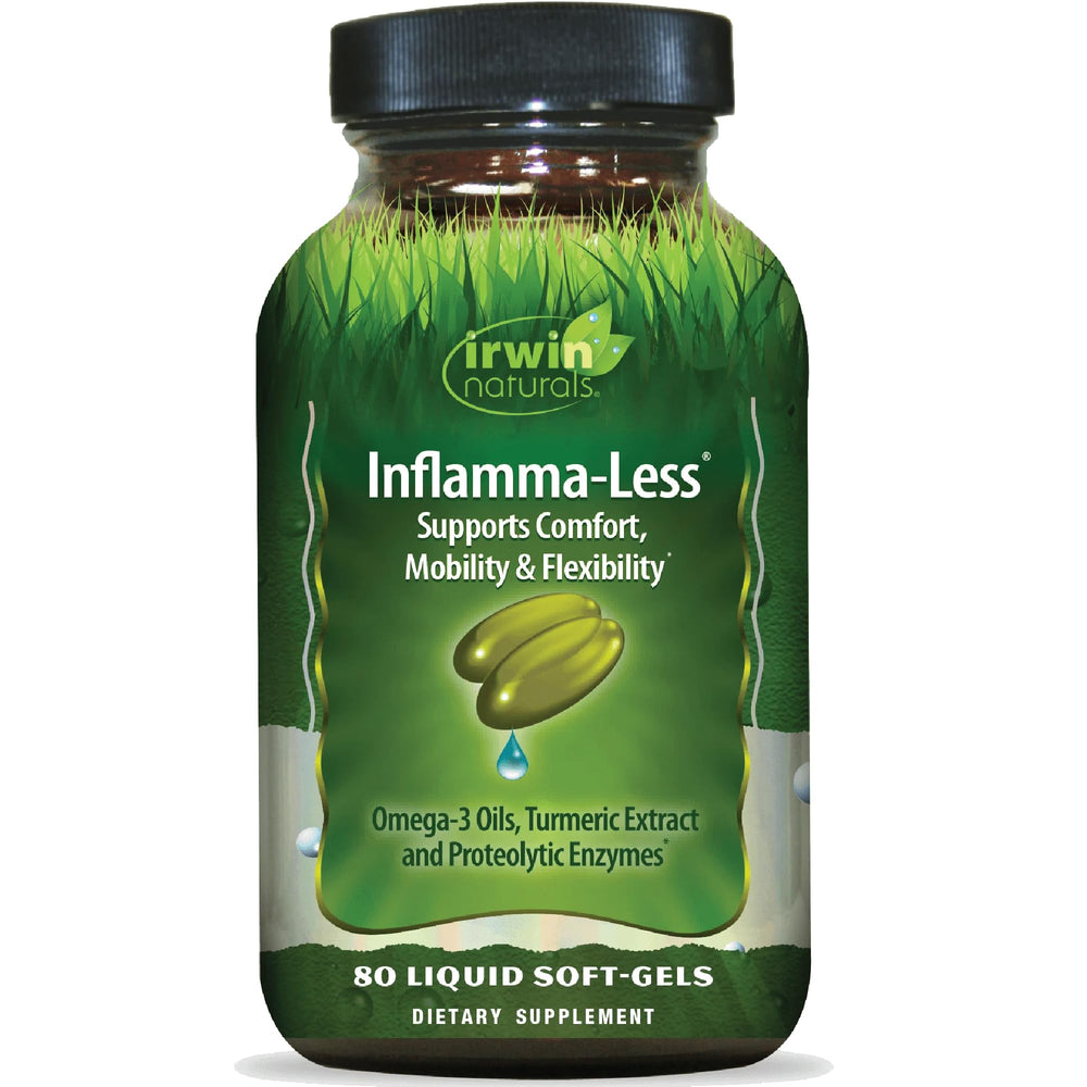 Irwin Naturals Inflamma-Less bottle front view for daily comfort support