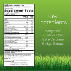Irwin Naturals lutein softgels highlighting macular support benefits