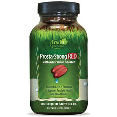Irwin Naturals Prosta-Strong RED bottle front showing prostate support focus