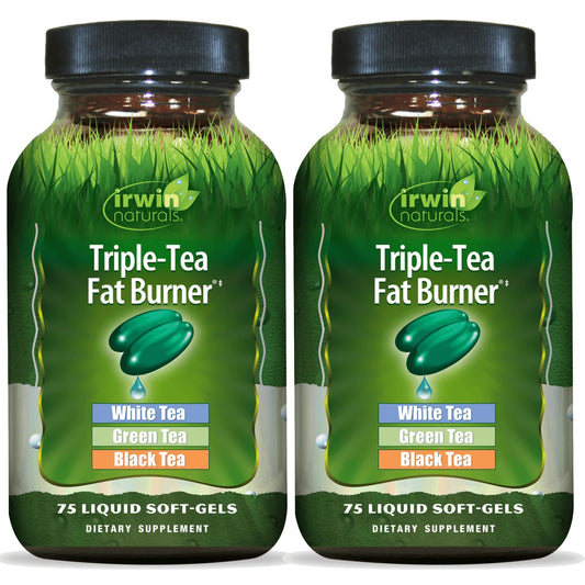 Irwin Naturals Triple-Tea Fat Burner bottle supports daily energy during workouts