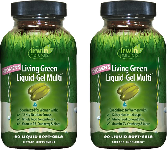 Irwin Naturals Women's Living Green Liquid-Gel Multi bottle with 70+ nutrients