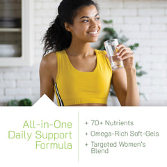 Irwin Naturals Women's Living Green Liquid-Gel Multi soft gels designed for smooth swallowing.