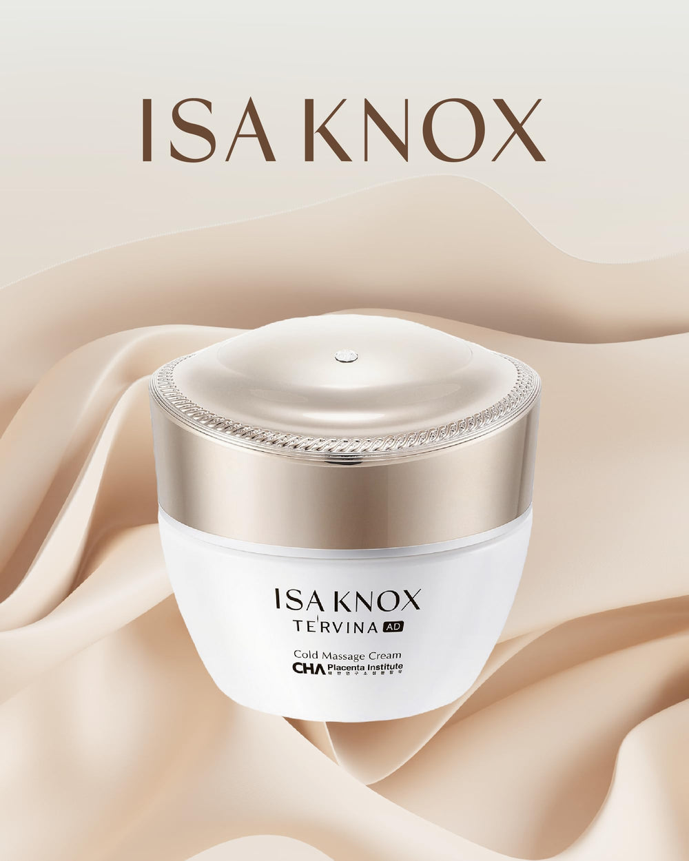 ISA KNOX Tervina jar shows premium packaging for at-home spa experience.