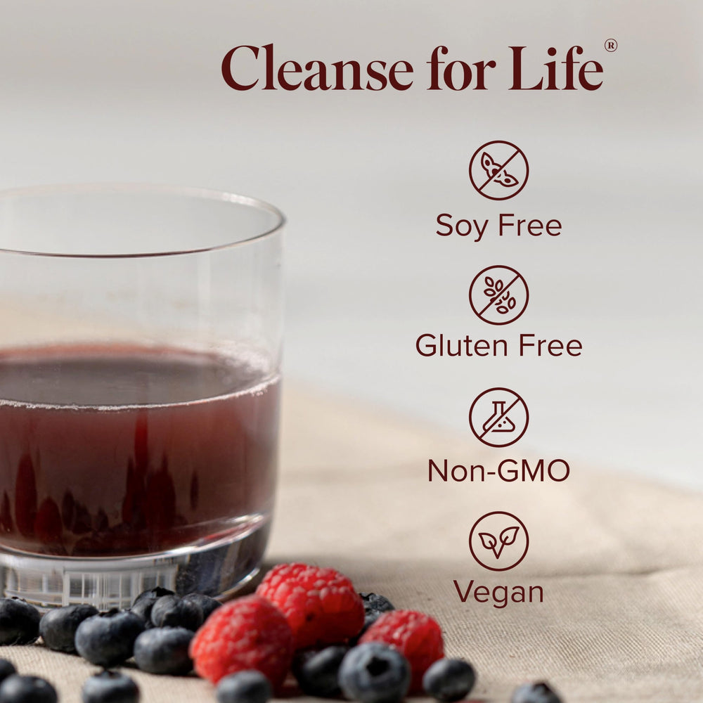 Isagenix Cleanse for Life berry powder dissolving in liquid
