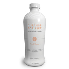 Isagenix Cleanse for Life peach mango in a glass, a refreshing metabolism-support drink.