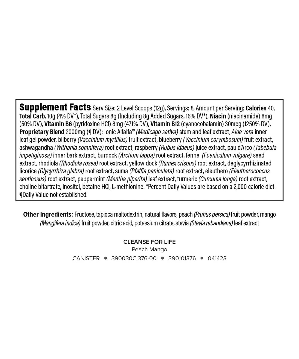 Isagenix Cleanse for Life Peach Mango powder pour — convenient daily drink preparation