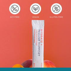 Isagenix Hydrate Immune Label Closeup emphasizes clean ingredients and no added sugar.