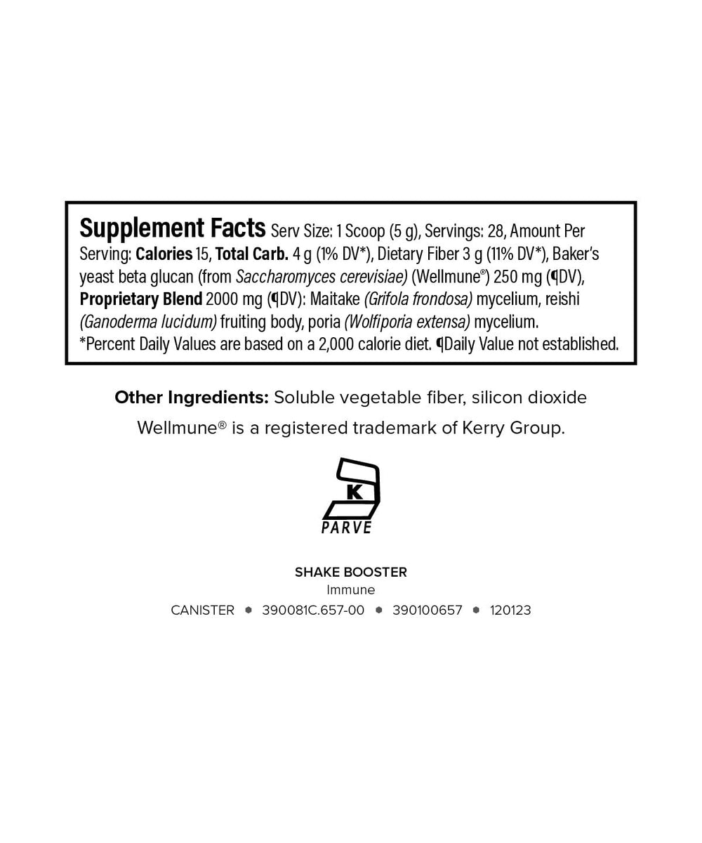 Isagenix Immune Shake Booster bottle and label, showcasing clean, allergen-free ingredients.