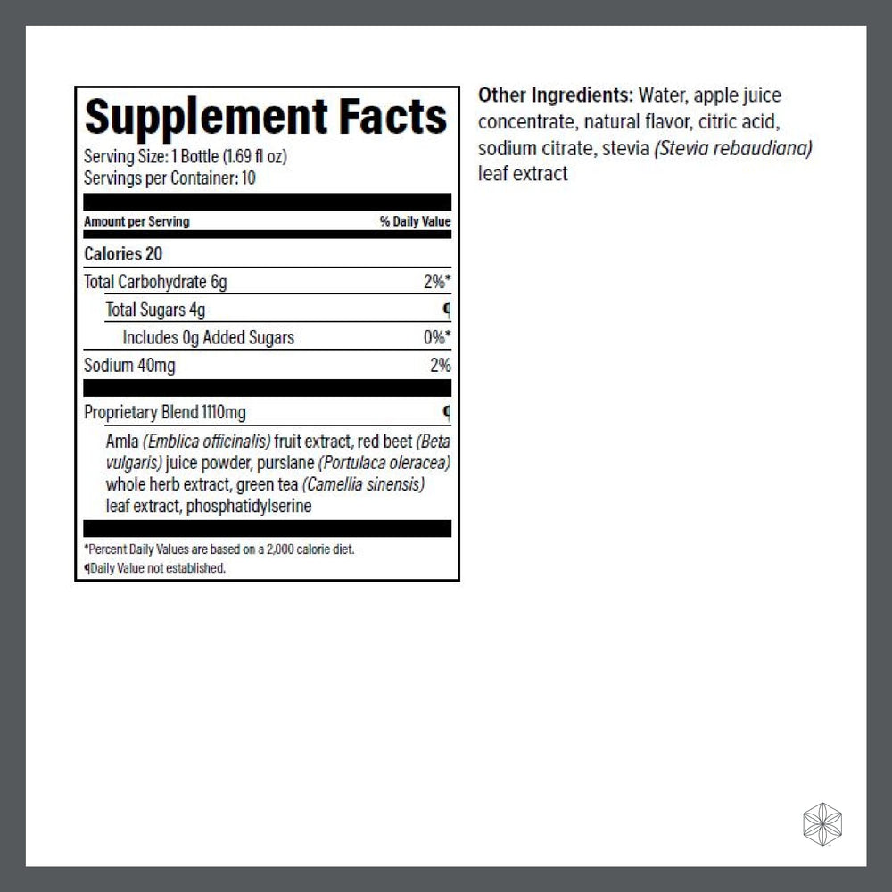 Isagenix Nootropic Elixir bottle side view suggesting portable focus on the go
